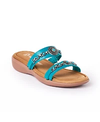 Minnetonka Women's Brenn Embellished Slide Sandals