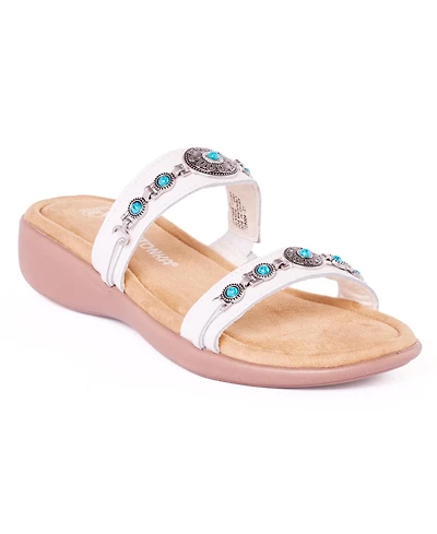 Minnetonka Women's Brenn Embellished Slide Sandals