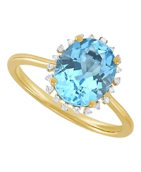 Macy's Citrine (2-1/5 ct. t.w.) & Diamond Accent Ring 10K Yellow Gold (Also Available Blue Topaz, Amethyst, Peridot, Garnet)