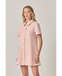 English Factory Women's Textured Shirt Mini Dress