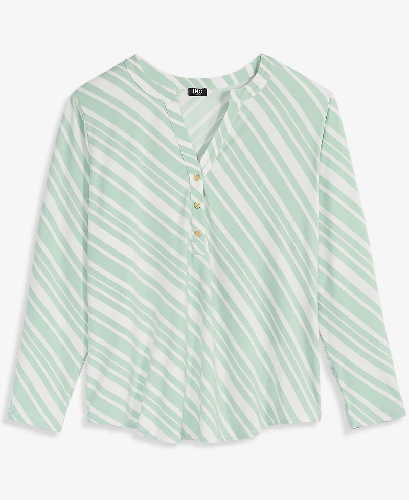 I.n.c. International Concepts Plus Split-Neck Top, Macy's Exclusive