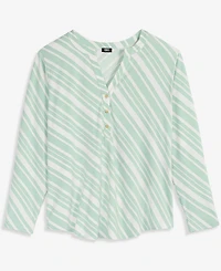 I.n.c. International Concepts Plus Split-Neck Top, Macy's Exclusive