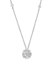 Effy Diamond Round Cluster 18" Pendant Necklace (3/4 ct. t.w.) in 14k White Gold