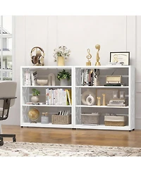 Yigii 31"W 3-Tier Metal Bookcase with Adjustable Shelves for Home Office