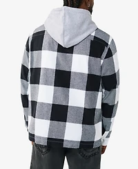 True Religion Men's Hooded Flannel Shirt