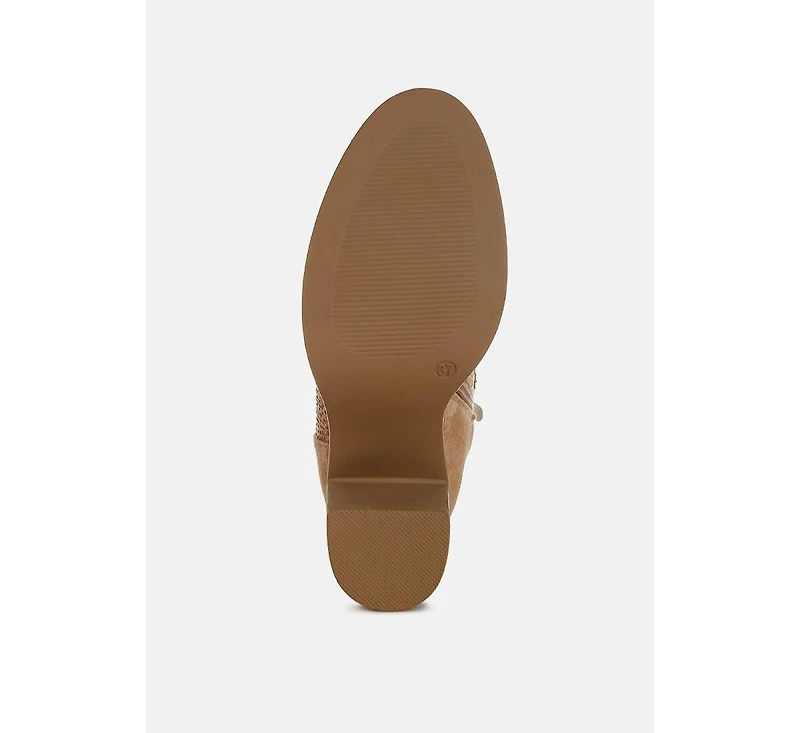 Chinar Rhinestone Studded Slouchy Ankle Boots