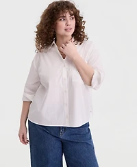 On 34th Trendy Plus Button-Front Shirt, Macy's Exclusive