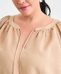 I.n.c. International Concepts Plus Bubble-Sleeve Top, Created for Macy's