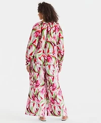 I.N.C. International Concepts Plus Size Linen Top Wide Leg Pants Macys Exclusive
