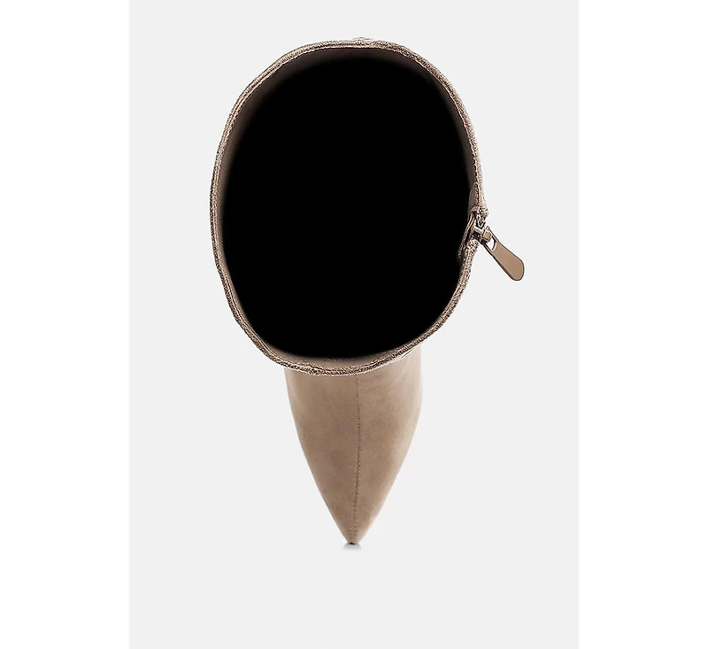 Becks Rhinestone Patterned Calf Boots