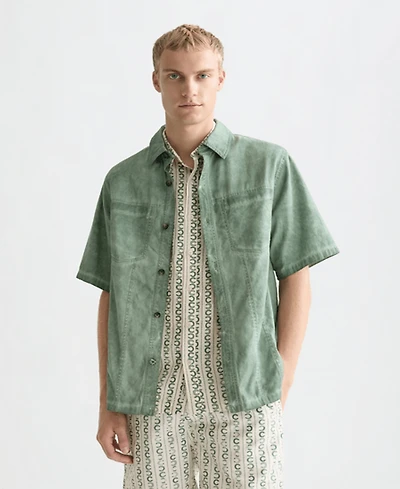 Scotch & Soda Men's Washed Cotton Short-Sleeve Shirt