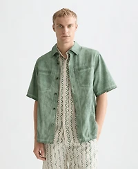 Scotch & Soda Men's Washed Cotton Short-Sleeve Shirt
