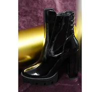 High Key Collared Heel Ankle Boot Women