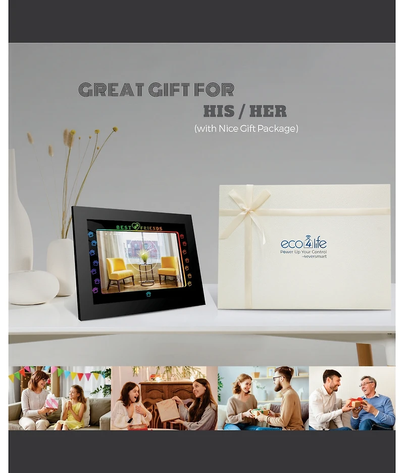 Eco4Life 10.1” Wifi Photo frame - Love Story Frame