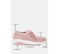 Women's elizha stud embellished lace up sneakers