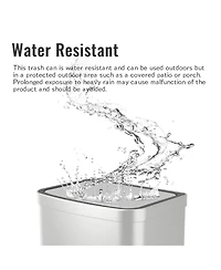 Mega Casa 13 Gallon Stainless Steel Indoor Touchless Sensor Soft-Close Lid Trash Can