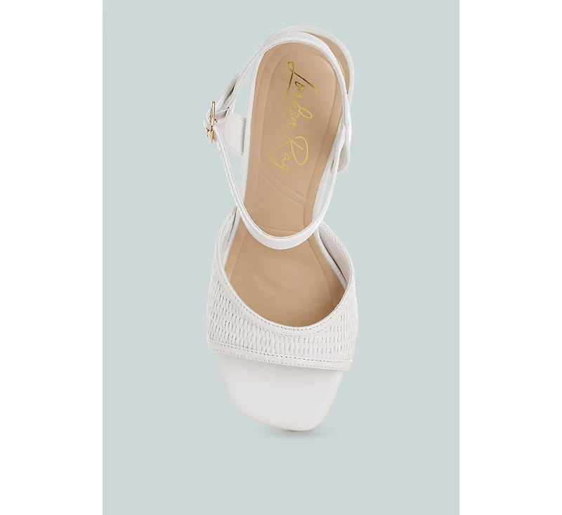 Vilasta Raffia Square Toe Stiletto Heels