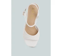 Vilasta Raffia Square Toe Stiletto Heels