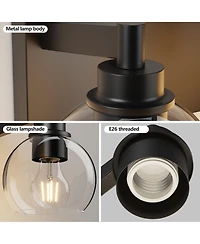 Busdays Bathroom Vanity Light,Modern 3-Light Bathroom Lighting Fixtures Over Mirror with Clear Glass Shade and Metal Base