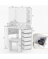 Gaomon Makeup Vanity Desk Lights and Power Outlet