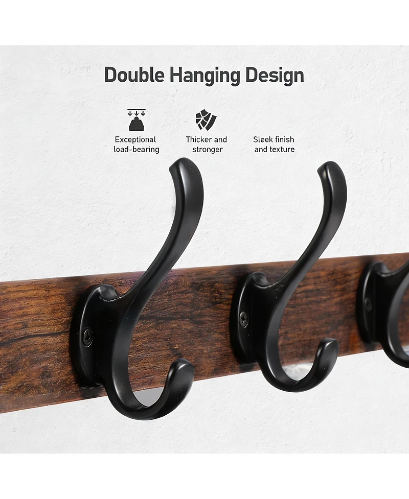 Yigii 20" Wall Shelf with Hooks - 60 lbs Capacity - Entryway Organizer - Stylish Decor