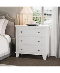gaomon 3 Drawer Dresser, Wooden Storage Chest of Drawers with Exquisite Metal Handles, Small Cabinet, Modern Design Dresser