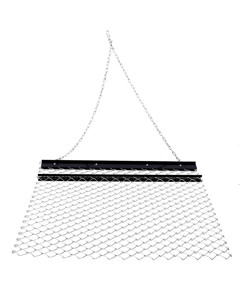 Flynama Black 4x5ft Atv Drag Harrow Heavy Duty Q235 Steel Chain Harrow for Landscape Leveling Sod Prepping Gravel Driveway Farm Yard Garden