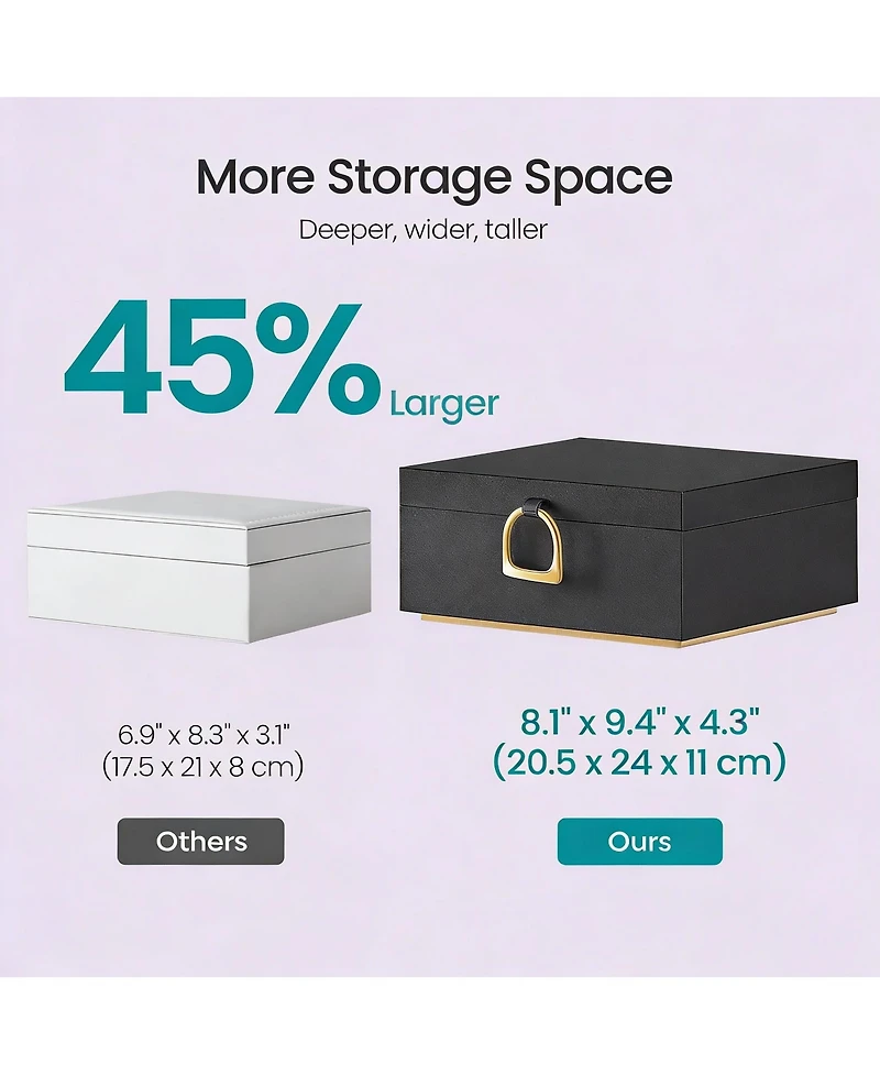 Yigii 2-Drawer Jewelry Box with Floating Base