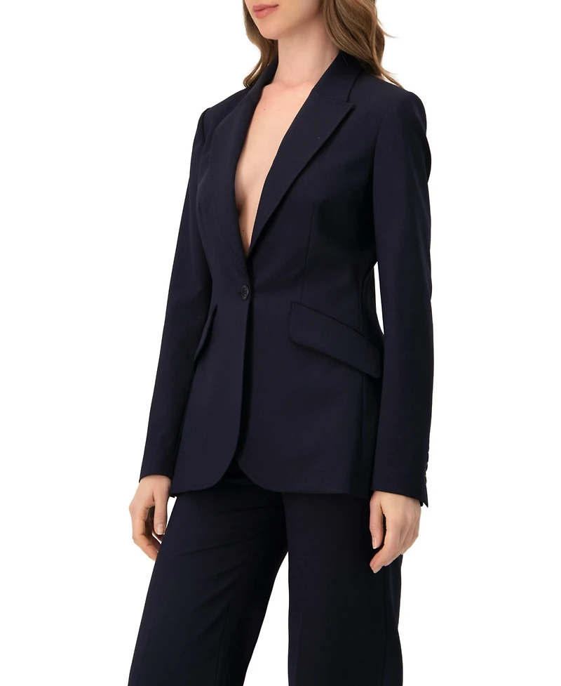 Ivonne Women's Tailored One-Button Blazer