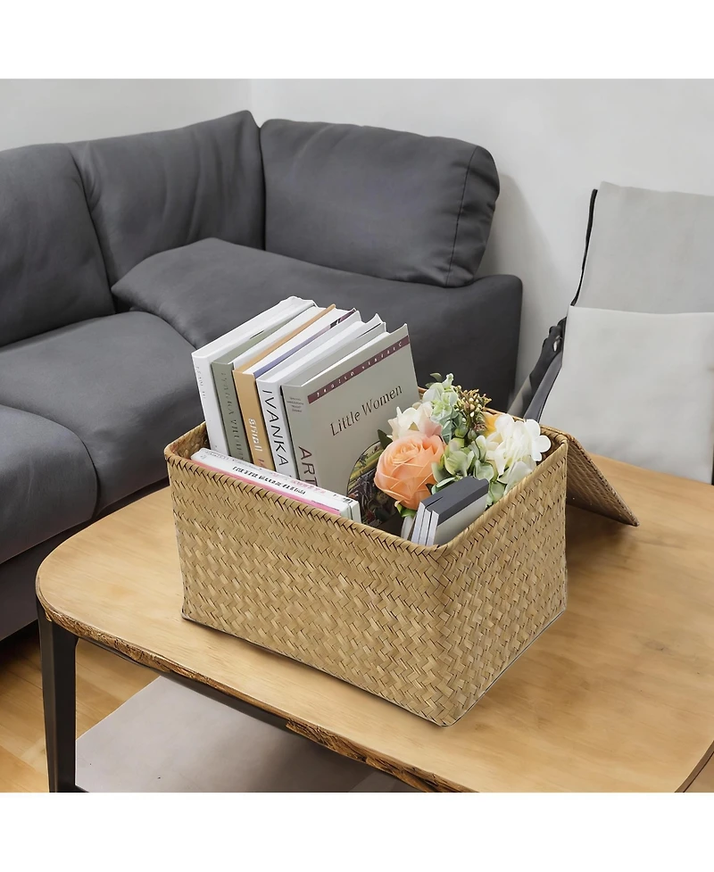Yigii Seagrass Storage Basket with Lid