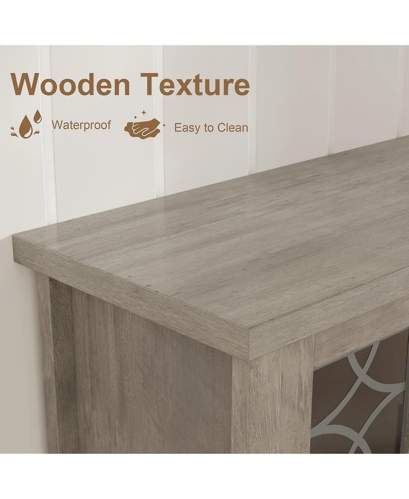 Gaomon Farmhouse Tv Stand, Entertainment Center for 75 Inch Tv, Media Console Tablefor Living Room, Bedroom, Grey