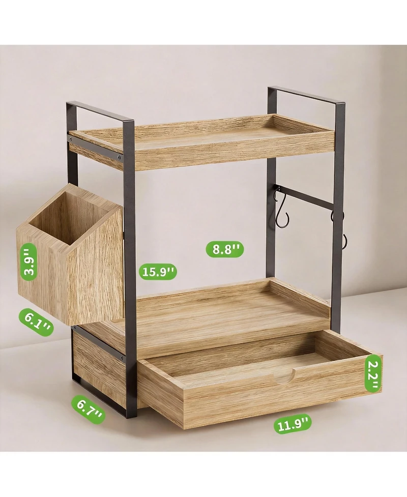 Yigii 2-Tier Bathroom Organizer with Drawers