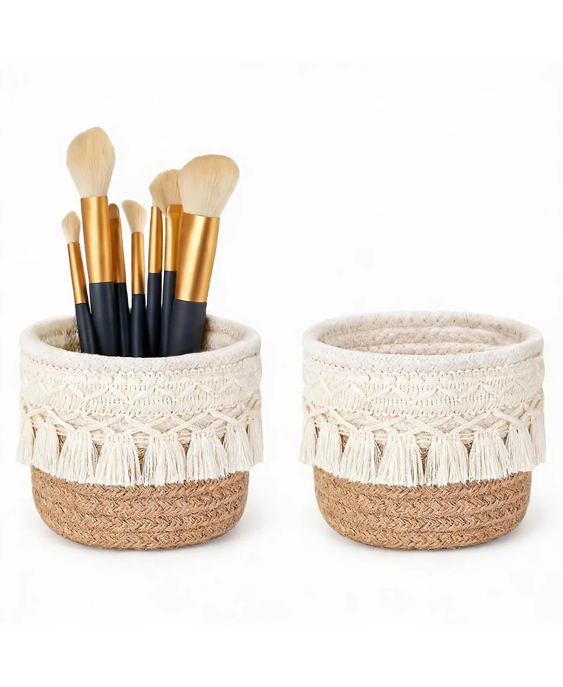 Yigii Makeup Brush Holder Organizer: Mini Decorative Baskets for Home