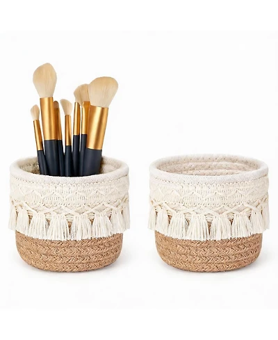 Yigii Makeup Brush Holder Organizer: Mini Decorative Baskets for Home