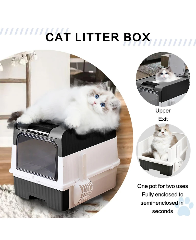 Aostirmotor Cube Design Cat Litter Box