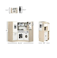 Hongge Large Kids Kitchen Playset with Lights Sounds and Cookware