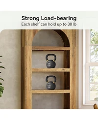 Tribesigns 70.8 Inches Modern Wooden Bookcase, 5-Tier Arched Bookshelf,Open Display Storage Shelf Organizer