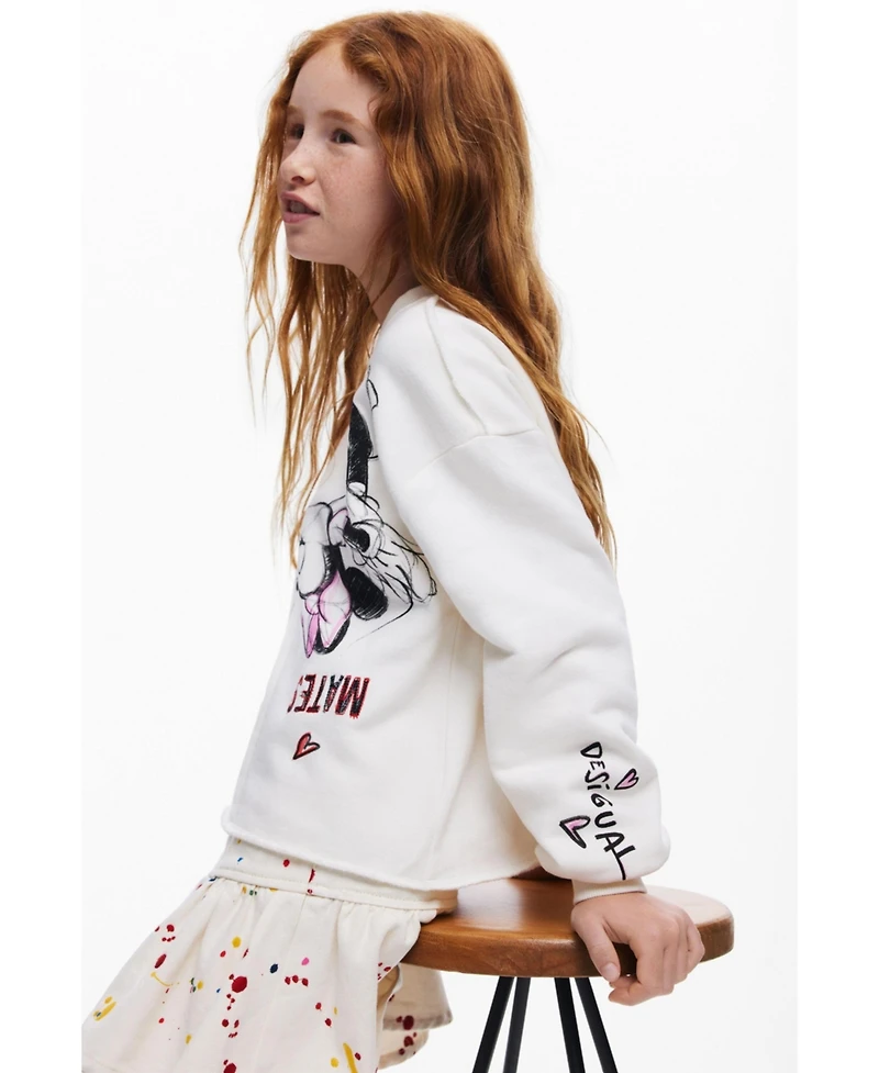 Desigual Girls's Mickey Mouse Kiss Sweatshirt