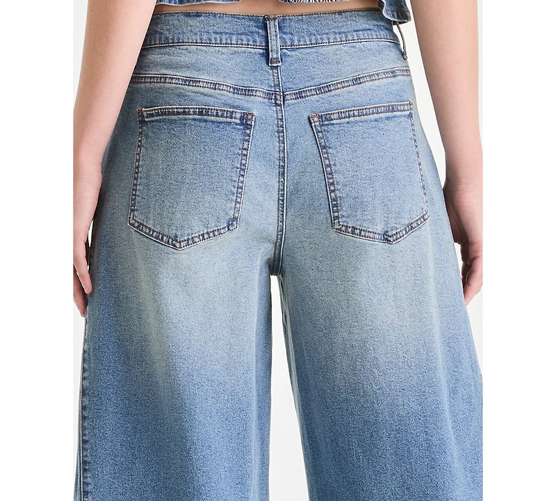 Bar Iii Women's High Rise Barrel-Leg Jeans, Macy's Exclusive