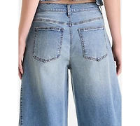 Bar Iii Women's High Rise Barrel-Leg Jeans, Macy's Exclusive