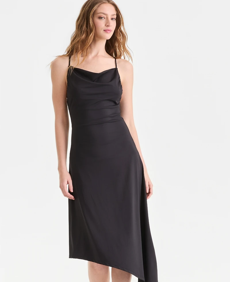 Bar Iii Women's Second Skin Asymmetric-Hem Slip Dress, Macy's Exclusive