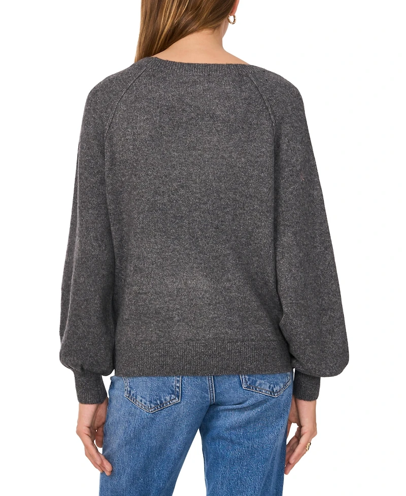 Vince Camuto Women's Crewneck Raglan Puff-Sleeve Sweater