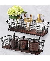 Yigii 2 Pack Metal Wire Wall Baskets with Handles for Home Decor