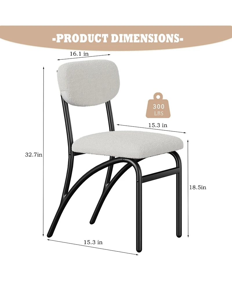 gaomon Set of 4 Modern Boucle Upholstered Dining Chairs