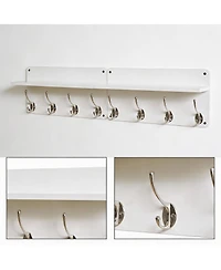 Yigii 2-Pack Wall Organizer: Stylish, Sturdy, Easy Setup, Silver Gray Key Rack with Shelves