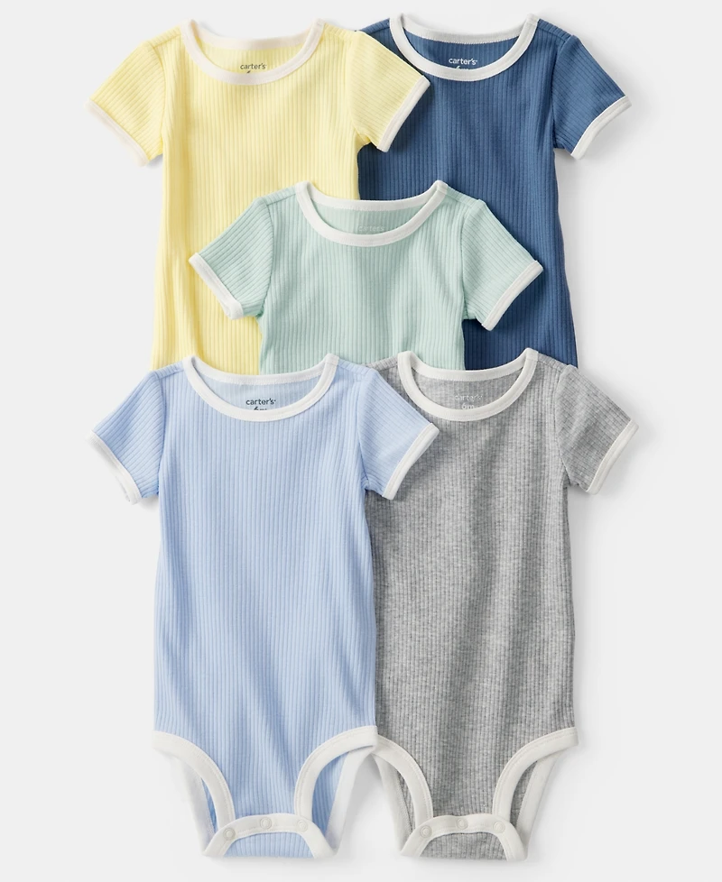 Carter's Baby Boys' Short-Sleeve Multipack Bodysuits, 5-Pack