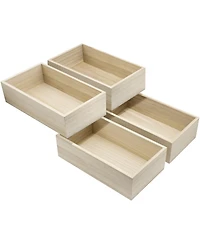 Sorbus 4 Pack Wood Crates Organizer Bins - for Pantry Organizer Storage, Closet, Cabinet
