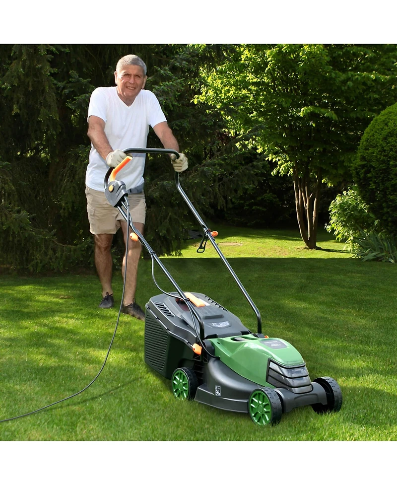 Costway Electric Corded Lawn Mower 12-amp 14-Inch Walk-Behind Lawnmower with Collection Box