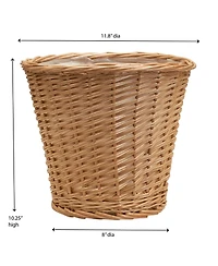 Household Essentials Wicker Waste Basket, Willow Weave Painted Includes Plastic Liner