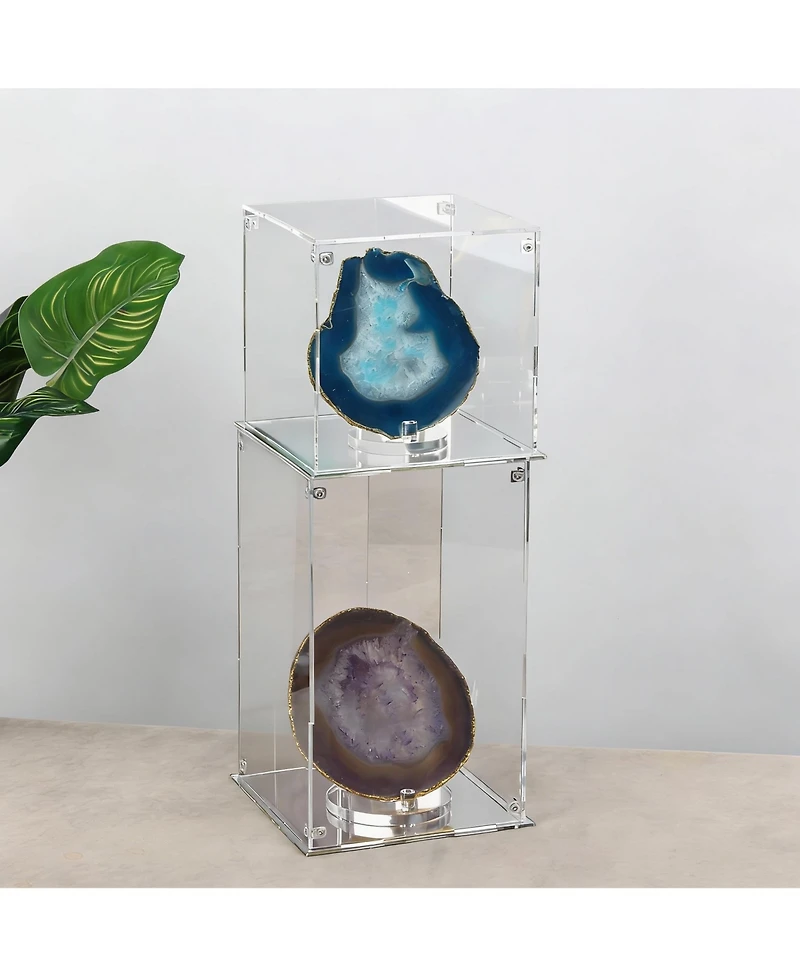 Yigii Clear Acrylic Display Case with Mirrored Base for Collectibles